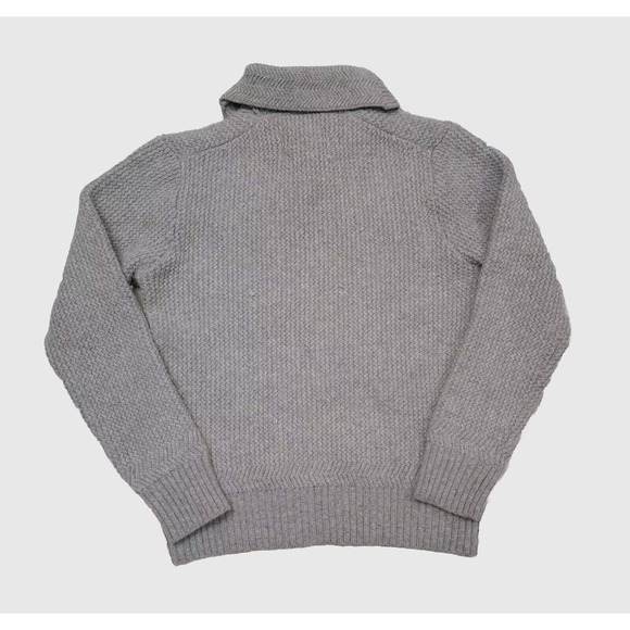 Schott Bros Sweater Fisherman Shawl Collar Patch Elbow Heavy Chunky Knit Wool S - Picture 2 of 8